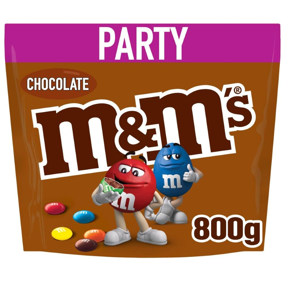 Chocolate M&M's Paquete grande, Lentejas de chocolate crujientes con glaseado de azúcar de colores, Mezcla para fiestas, 1 x 800 g, Caramelo con temática de fútbol americano