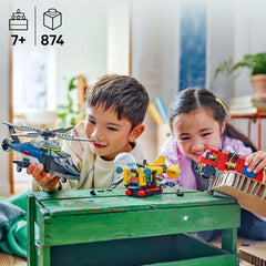 Set combinado LEGO City con helicóptero, coche león y submarino y 3 minifiguras - Vehículos de juguete para construir para niños y niñas a partir de 7 años - Regalo de cumpleaños y vacaciones 60462 Juegos de construcción Besuche den LEGO-Store