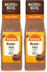 Ostmann Gewürze - Muskatnuss gemahlen | Ideal para añadir sabor a platos de patatas Zum Nachfüllen der Streudose | Bolsa resellable de 50 g