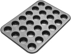 Zenker 6541 Mini-Muffinform 24Er Negro Metalizado – Antihaftbeschichte Für Perfekte Mini-Muffins, Ø 4,5 Cm, Made in Germany Moldes y bandejas para horno Naty Shop