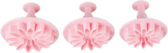 Formă de tăiat flori pentru fondant Zenker 5,5/6/7cm, roz, plastic, 3 bucăți