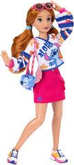 Păpuși la modă Disney ILY 4EVER Stitch cu păr roșu, 29 cm înălțime, cu 13 puncte de articulație, două ținute complete mix-and-match și un inel strălucitor cu Mickey pentru tine!