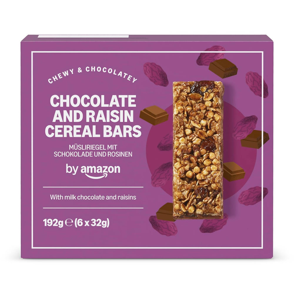 Barra de muesli con chocolate y pasas del Amazonas, 192g