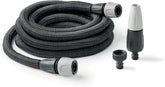 GF SRL, Aquapop Grey Easy 10, furtun împletit autoextensibil de 10 metri, fabricat în Italia, cu mini pulverizator de grădină și conectori pentru irigarea grădinii, gri închis