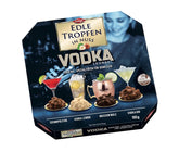 Edle Tropfen en Nuss Vodka Lounge 100g, bombones de chocolate rellenos de líquido con glaseado de chocolate con leche y crujientes trozos de avellana