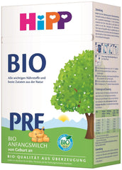HiPP PRE leche infantil ecológica (4 x 600g), desde el nacimiento, contiene únicamente lactosa como carbohidrato, de la mejor calidad ecológica