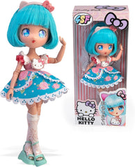 Manga Doll Pretty Pink, japanische Modepuppe mit modischen Designs, Manga, 19,5 cm Figur mit 15 Gelenkpunkten, blaues Haar, inklusive Zubehör, berühmt (HKTF0300)