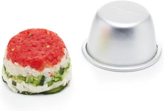 Kitchencraft Mini moldes para pudín de aluminio anodizado, 7,5 cm, juego de 4 moldes y bandejas para hornear plateados Naty Shop