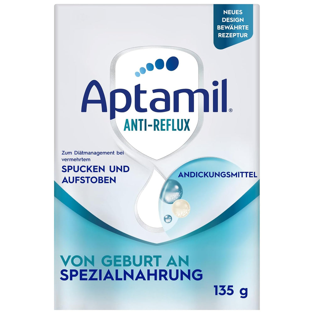 Aptamil Anti-Reflujo - Fórmula completa desde el nacimiento Manejo dietético Vómitos y regurgitaciones Alimentos para bebés Leche en polvo 6 x 135 g