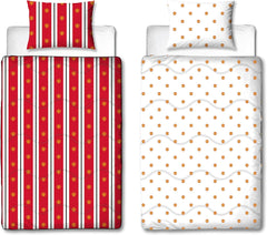 Manchester United FC Official Single Duvet, Reversible, Red & White, Coverless, Football Quilt, Pillowcase, Lavabil, Perfect pentru călătorii, Overnight Stays, 10.5 Tog Plapumi si pilote Naty Shop Titlu implicit