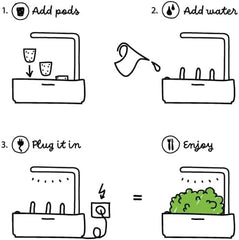 Click and Grow Growbox, Smart Garden, más fácil que el sistema de cultivo hidropónico, jardín interior, jardín de hierbas, invernadero interior con 3 cápsulas vegetales incluidas, color blanco