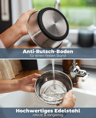 lionto Futternapf aus Edelstahl, 600 ml, lebensmittelechter Hundenapf mit rutschfestem Silikonboden, rostfreier Wassernapf für Hunde und Katzen, spülmaschinenfest