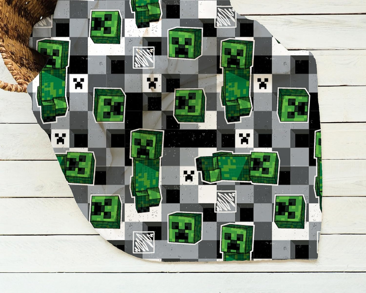 Character World Minecraft Oficial Fleece Pătură | Scribble Design Reversibil 2 fețe, Super Soft, Pătură caldă Paturi si Cuverturi Besuche den Character World-Store