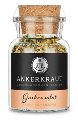 Ankerkraut Gurkensalat, 60 g en vaso de corcho, Würze Gherken-Salat Ganz Einfach, Zuckerfrei und Ohne Gesmackverstärker, Mischung würzender Ingredient für Salat