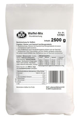 RUF Waffel-Mix, Großpackung, Grundmischung Zur Herstellung Von Waffeln Im Waffeleisen, Für Großküchen, Kantinen, Hotels Und Restaurants, 1 X 2500G Mezcla para hornear y cocinar Naty Shop Wafelteig Single