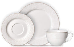 Serviciu de cafea Ritzenhoff & Breker Isabella, 18 piese, veselă din porțelan fin, alb cu ornamente, 37 x 26 x 25 cm