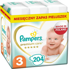 Pañales Pampers talla 2 (4-8kg), pañales Premium Care, 68 piezas Mother and Baby Naty Shop 3 (204 piezas)