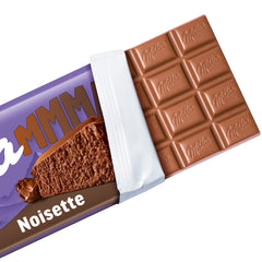 Milka MMMAX Noisette – Chocolate con leche alpino con un delicado y cremoso relleno de avellanas – 250g