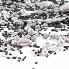 Streusel Glück Black Beauty, Mix Sprinkles Silver - Negro, 90 gramos Sprinkles Naty Shop