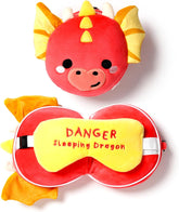 Puckator Relaxeazzz Adoramagics pernă de călătorie rotundă din pluș și mască de ochi cu motiv de dragon - mască de somn din pluș pentru avion - pernă de zbor pentru copii și adulți - mască de somn drăguță Perne calatorie Naty Shop Titlu implicit