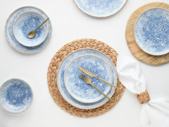 CreaTable, 21652, seria Uno Mykonos, set de veselă cu 12 piese, set de farfurii din gresie, potrivit pentru mașina de spălat vase și cuptorul cu microunde, fabricat în Portugalia