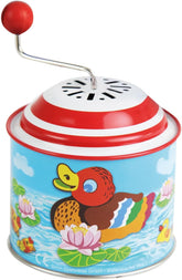 LENA 52761 Cutie muzicală Rățuștele mici, cutie muzicală aprox. 10,5 x 7,5 cm, cutie muzicală din tablă cu melodie, cutie muzicală din metal, orgă de butoi pentru copii de la 18 luni, motiv rățuște, orgă, cutie muzicală, colorată Jucarii Bebe Naty Shop Titlu implicit