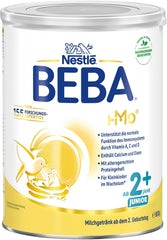 BEBA Junior 2+ bebida láctea a partir de 2 años, Con HMO, Contenido de proteínas apropiado para la edad, Solo lactosa, Sin aceite de palma, Sin aceite de pescado, Comida para niños pequeños, Leche en polvo para bebés, Paquete de 3 (3 x 800 g)