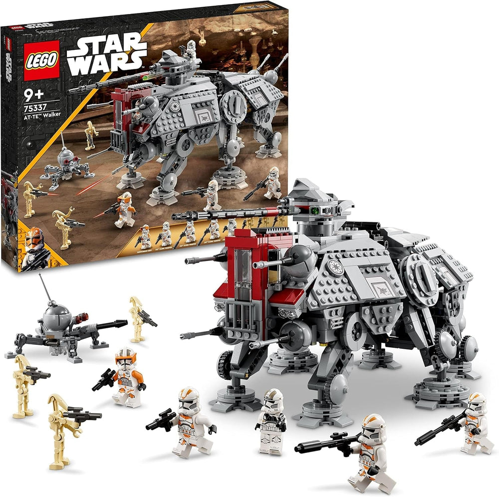 LEGO Star Wars Juego de minifiguras de modelo de juguete móvil At-Te Walker que incluye 3 soldados clon, droides de batalla y droide araña enano 75337 Juegos de construcción Besuche den LEGO-Store Single
