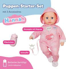 BABY Born Hannah Play with Me - Păpușă bebeluș cu 5 funcții - Corp din material moale, inclusiv accesorii - Păpușă de 36 cm - Funcționează cu baterii - Potrivită pentru copii de la 1 an