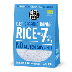 DIET-FOOD Arroz instantáneo Shirataki Konjac orgánico, bajo en carbohidratos, bajo en calorías, vegano, sin grasa, sin soja, sin gluten, apto para ceto, adelgazante, 300 gramos