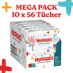 Huggies Toallitas húmedas para bebé General Clean Full Body Discreet Fresh 10 x 56 toallitas Caja mensual