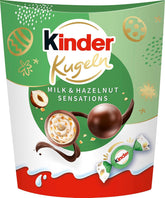 Kinder Milk & Hazelnut Sensations bolitas 90g - Bolitas de chocolate con leche con relleno cremoso de leche y trozos de avellana - Chocolate de Pascua, dulces de Pascua - Regalo y souvenir de Pascua