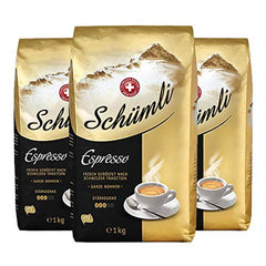 Boabe de cafea întregi Schuümli Espresso 1kg, pachet de 3 (3 x 1000 g)