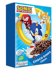 Sonic Choco Rings aros de cereal, trigo, avena y maíz para el desayuno perfecto, con vitaminas añadidas, 1 paquete (1 x 350g)