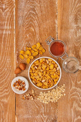 Dr. Oetker Vitalis Crunchy Flakes: muesli crujiente con copos de maíz y trozos de almendra, paquete de 5 (5 x 600 g)