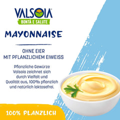 Mayonesa de soja sin huevo, ideal para veganos y vegetarianos, versátil en la cocina, 4 x 150 ml