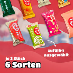 Caja de muestras - 18 Minis KitKat Japón | Caja de muestra de dulces japoneses, idea de regalo de refrigerios japoneses, popular caja sorpresa con Matcha y otras variedades raras.