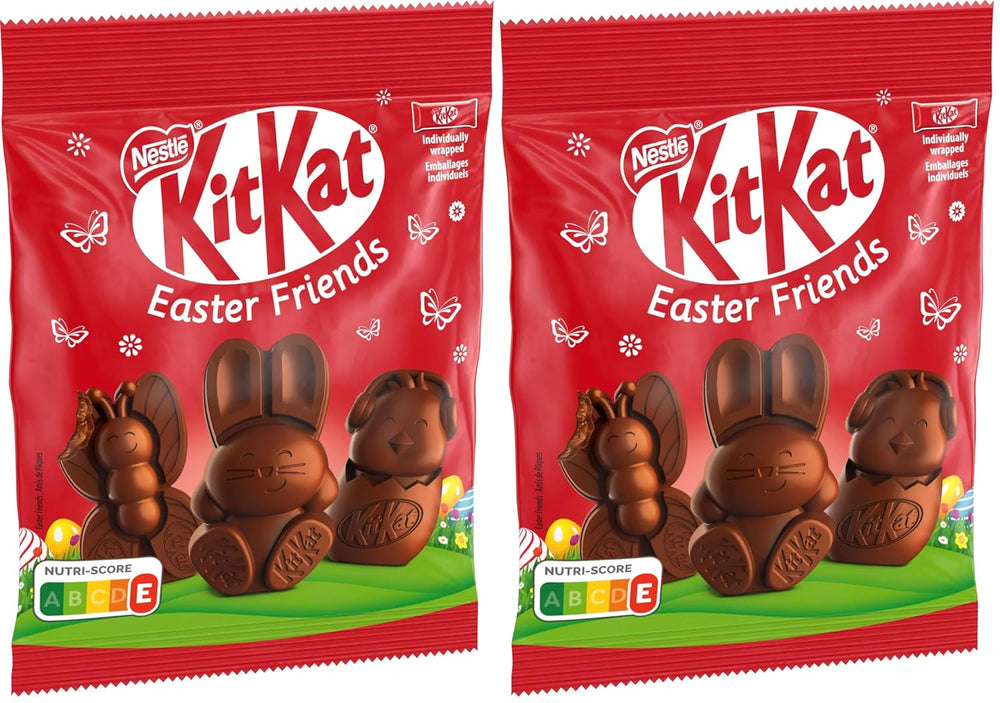 Mini figuras de Pascua de chocolate con leche y trozos crujientes de NESTLÉ, paquete de 2 (1 x 65 g)