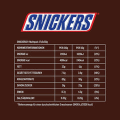 Baton de ciocolată Snickers, arahide, caramel, un pachet de 5 batoane | Gustare fotbal | (1 x 5 x 50 g)