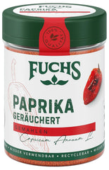 Fuchs Gewürze - Paprika geräuchert gemahlen - rauchiger Gesmack für BBQ, Gulasch oder Tofu - ingredientes naturales - 60 g en wiederverwendbarer, recyclebarer Dosis