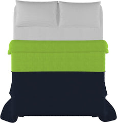 Elegante edredón para cama doble 260 x 270 cm azul oscuro/verde manzana Camas y edredones Besuche den Italian Bed Linen-Store