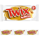 Barras de chocolate blanco Twix | Caramelo, Galletas, Chocolate Blanco | Paquete múltiple de chocolate | 5 barras (5 x 46 g) (paquete de 4)
