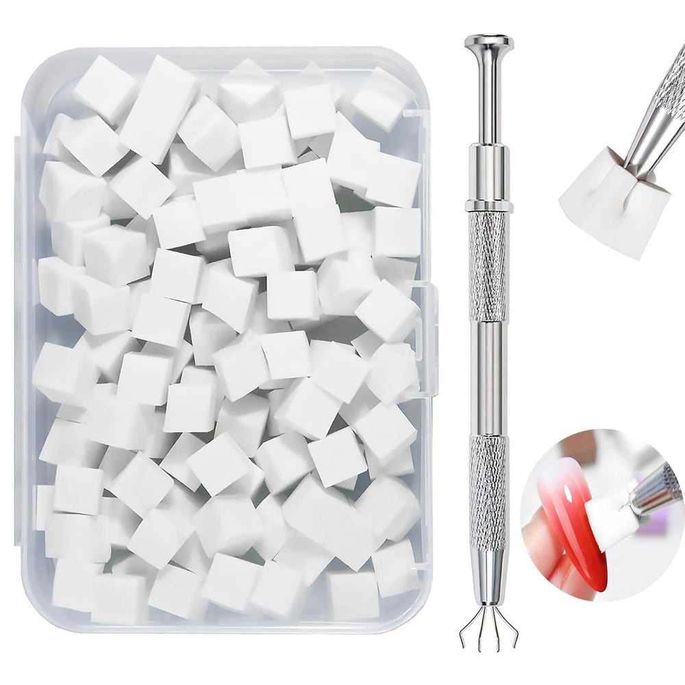 Nagelkunst Schwammpinsel,100 Stück Nail Art Schwämme Mit Metallgreifer,Nagels Zubehör Sponge,Nagel Pinsel,Maniküre Zubehör Für Nägel,Um Eine Vielzahl Von Gradient Nail Art Patterns Zu Erstellen