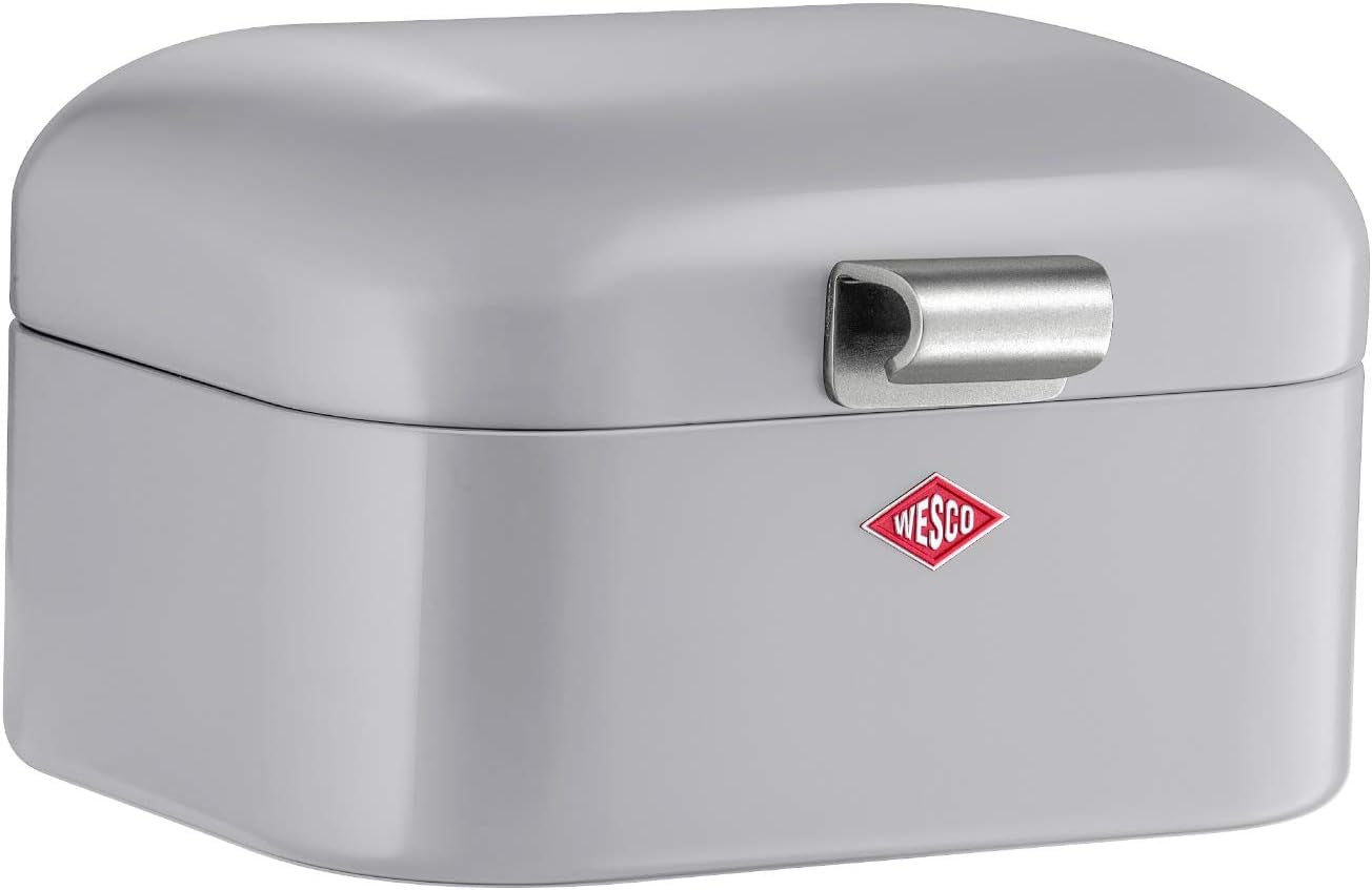 Wesco 235 001 Mini Grandy coș pentru pâine 17 x 18 x 12 cm (L/W/H) roz, oțel inoxidabil Cutii depozitare alimente Naty Shop Gri rece