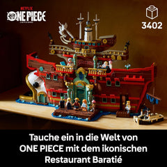 LEGO ONE PIECE - Baratié, das Schwimmende Restaurant - Bauset für Erwachsene - Modellbau mit detallado Innenraum sowie 10 Minifiguren inkl. Luffy, Nami y Sanji - Regalo de anime para fans - 75640