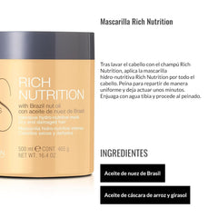 Mască de păr hidratantă - Nutriție bogată - 500 ml - păr uscat și deteriorat - cu ulei de nuci braziliene - hrănește și asigură o hidratare intensă a părului, repară Masca de par Naty Shop