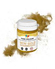 Glitter comestibil cu efect metalic, New Gold Shimering, 20 grame Glitter Naty Shop Default Title
