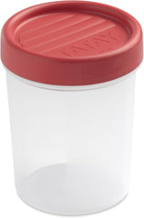 Borcan TATAY pentru depozitarea alimentelor, Etanș la aer, 0,4L capacitate, Capac cu șurub, Fără BPA, Potrivit pentru microunde și mașină de spălat vase, Roșu merișor. Dimensiuni: 8,5 x 8,5 x 11,1 cm Cutii depozitare alimente Naty Shop Titlu implicit