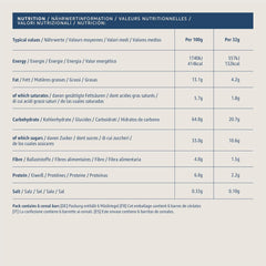 Barra de muesli con chocolate y pasas del Amazonas, 192g