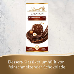 Lindt Chocolate Creation Hazelnut De Luxe Fine Dark, 150 grame Bomboane de Ciocolata Naty Shop